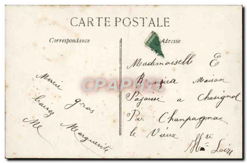 Frau mit Blumenstrauß — Text 'Je ne pense qu'à vous' — anonymer Verlag, Nr. 439 - Rückseite
