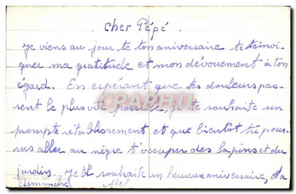 Arranjo de rosas — Aniversário — Cartão postal ilustrado - Verso