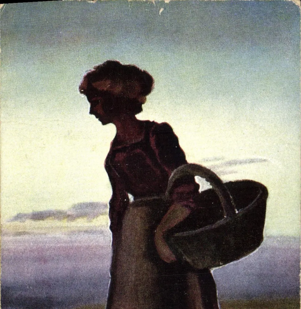 Frau mit Korb — Landschaft — Universal Postal Union, Serie 364 - Vorderseite