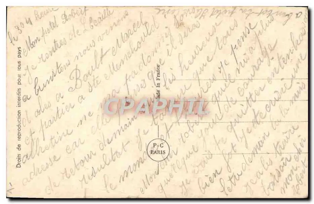 Liebendes Paar — Träume — P-C Paris, Nr. 4419½ - Rückseite