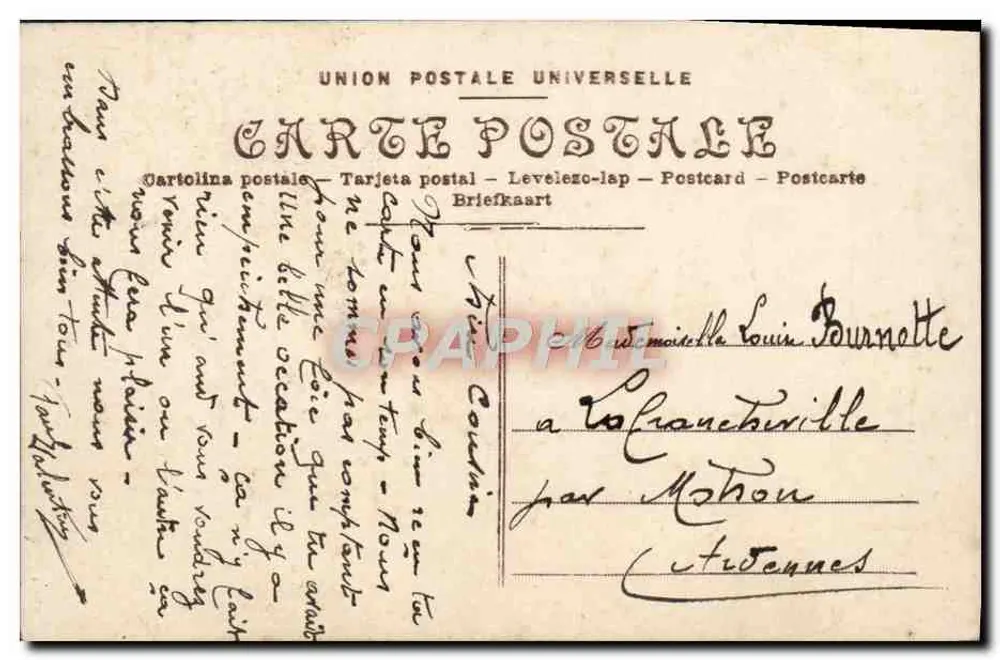 Spring der Capucines — Porträt einer Frau — H. Manuel, n° 3069 - Rückseite