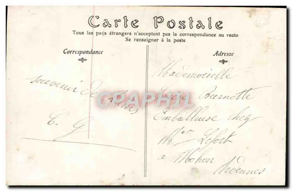 Jeune fille tenant un panier de fleurs — Saserne Phot. — N.D. Phot. — S.100 - Verso