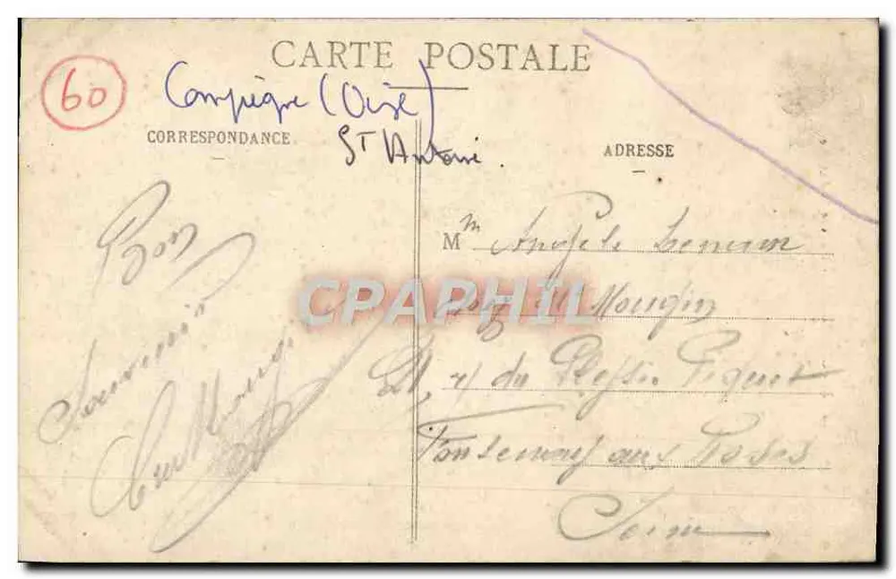 Compiègne - A Igreja de São Antônio — E. J. editor - Verso