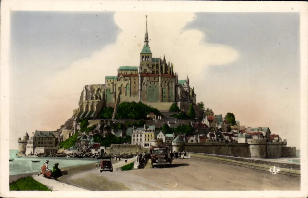 Mont Saint-Michel — Vue prise de la Digue — C.A.P. n°52 - Recto