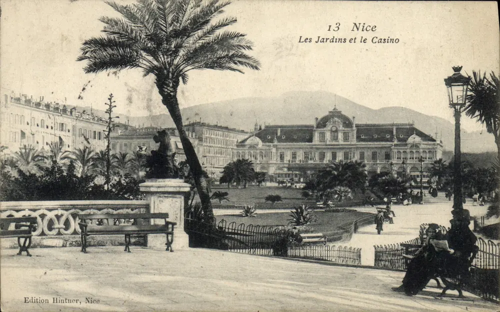 Nice — Jardins e o Casino — Edição Hintner, Nice, n°13 - Frente