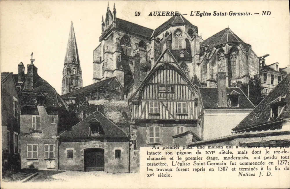 Auxerre — A Igreja de São Germain — Notas J.D. - Frente