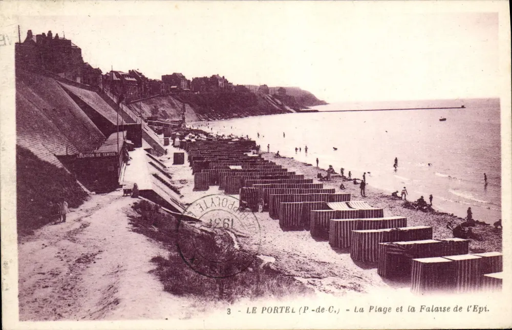 Le Portel (P.-de-C.) — Die Strand und der Epi-Klippe — G. Artaud, Verlag, Nantes - Vorderseite