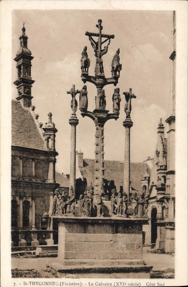 St-Thégonnec (Finistère) — O Calvário do século XVI — Lado Sul - Frente