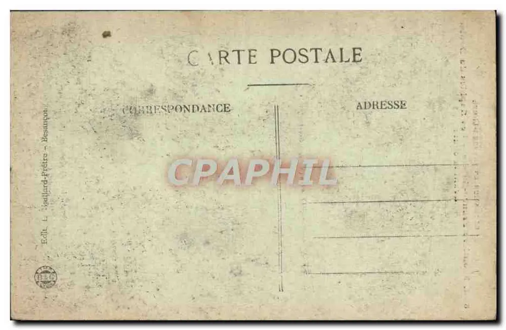 Os Rápidos do Doubs — Fronteira Franco-Suíça antes da queda — Éd. L. Vealland-Frères - Besançon, n° 858 - Verso