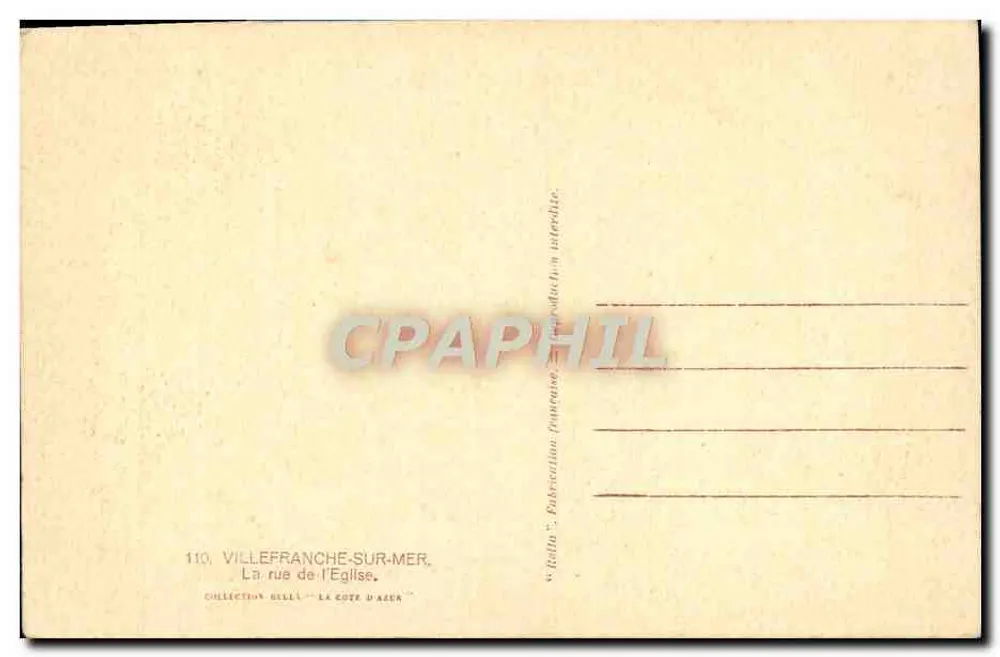 Villefranche-sur-Mer — Die Kirchstraße — Collection Rella - Rückseite
