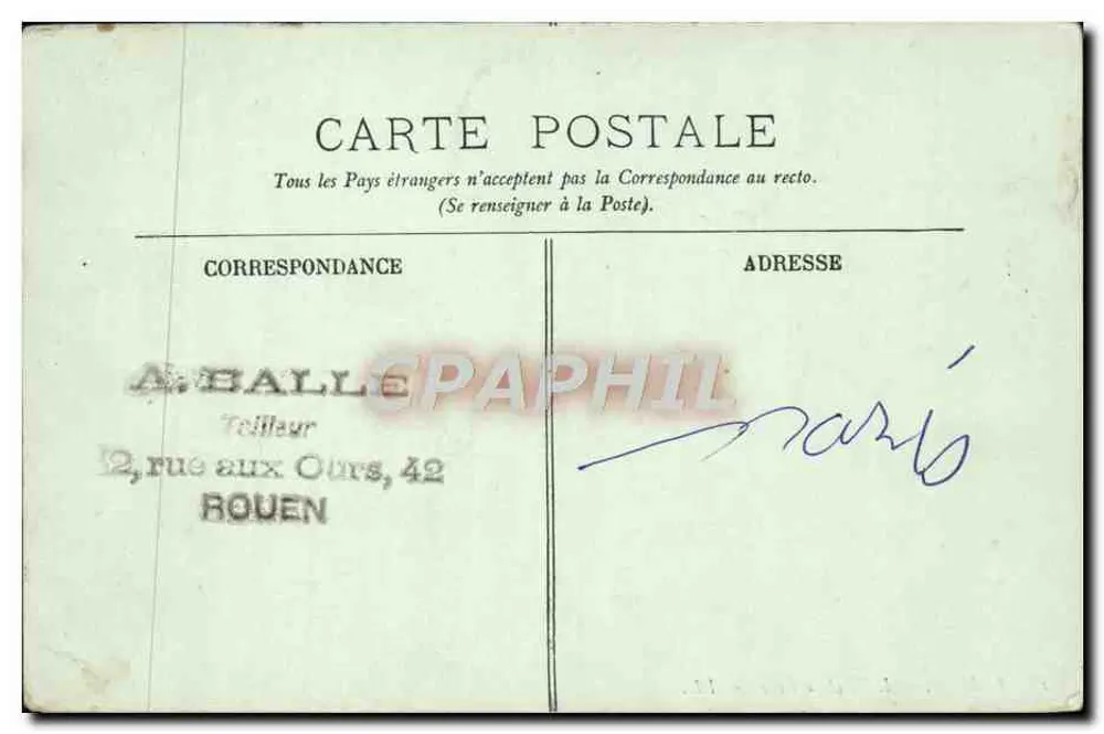 Rouen — O Hotel-de-Ville — LL. — n°51 - Verso