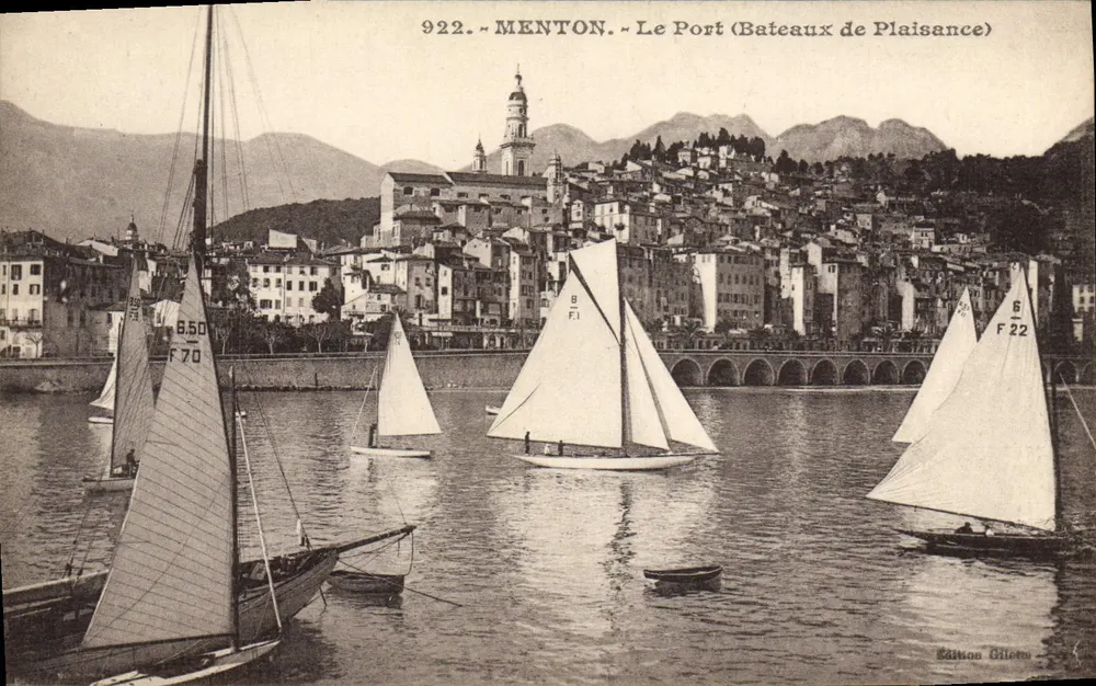 Menton - Il Porto (Barche da Piacere) — Edizione Giletta, n° 922 - Recto
