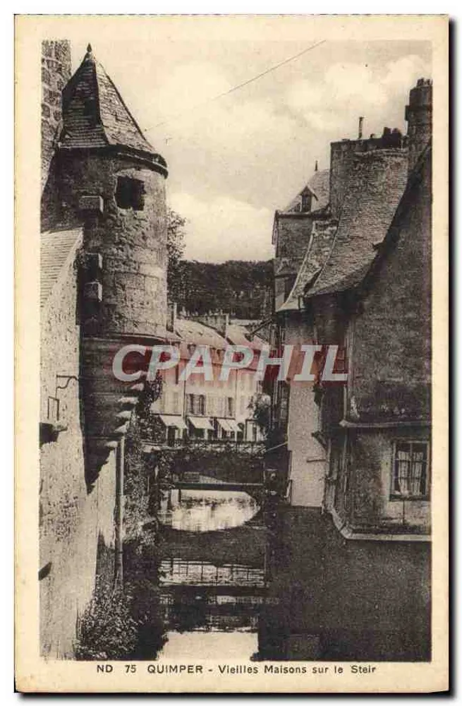 Quimper - Casas antiguas sobre el Steir — ND 75, editor C. Del Arts, Strasbourg - Anverso