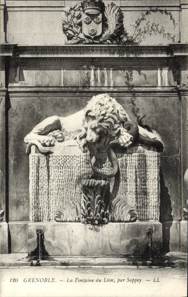 Grenoble — La Fontaine du Lion, par Sappey — LL - Recto