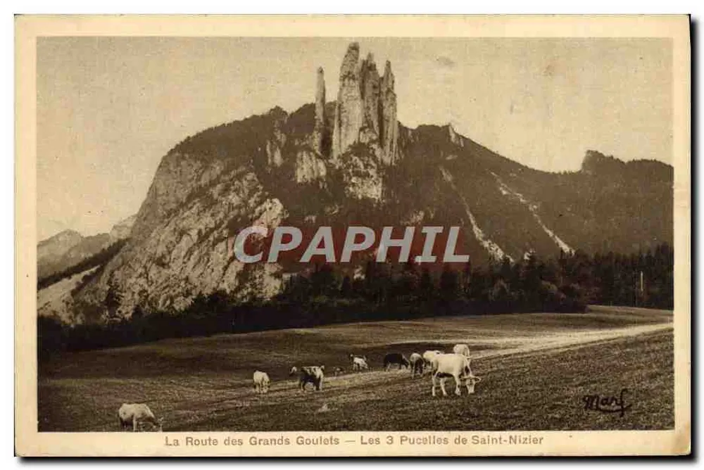 Les 3 Pucelles de Saint-Nizier — La Route des Grands Goulets — éditeur Moorf - Recto