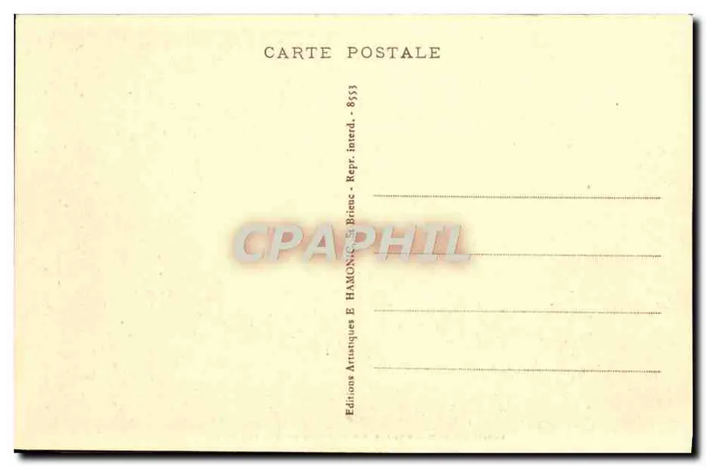 Saint-Brieuc — Palais de Justice et Jardin Public — éditeur A. Baury - Verso