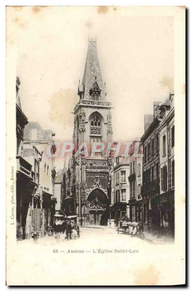 Amiens — De Kerk van Sint Leu — L. Carou, fotograaf-uitgever, Amiens - Voorkant