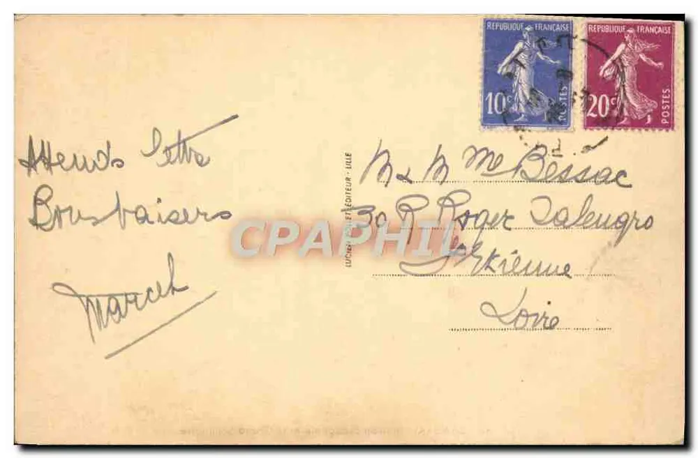 Cambrai - Maison Espagnole et le Grand Séminaire — L.P. 38 — Reproduction Imprimerie - Verso