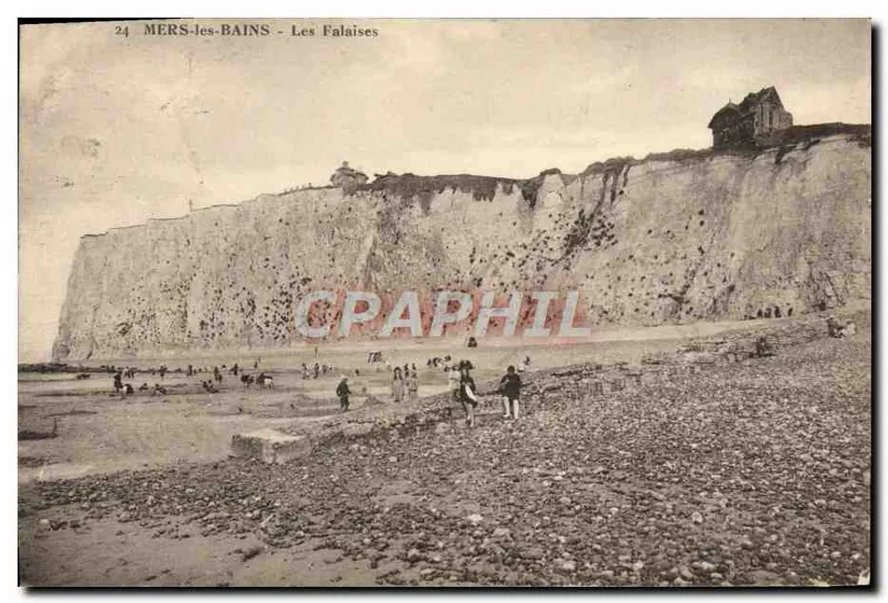 MERS-les-BAINS - As Falésias — Bilhete postal antigo n°24, editor RITS PHOTOGRAPHIE - Frente