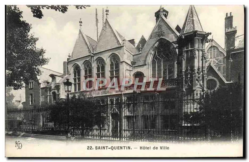 Saint-Quentin — Town Hall — publisher KD, n° 22 - Front