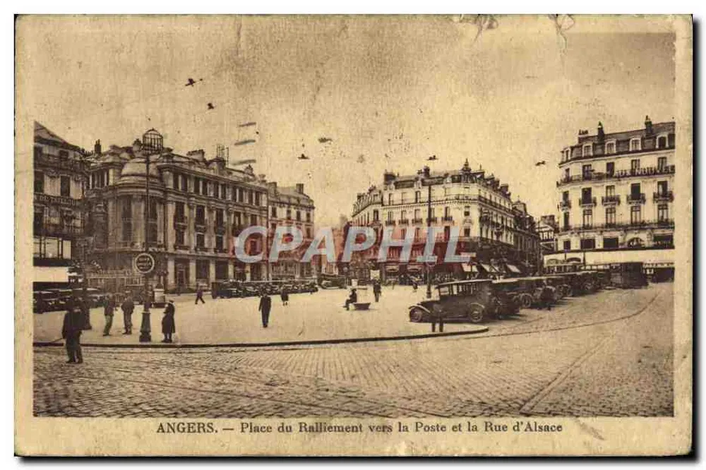 Angers — Place du Ralliement vers la Poste et la Rue d'Alsace - Recto