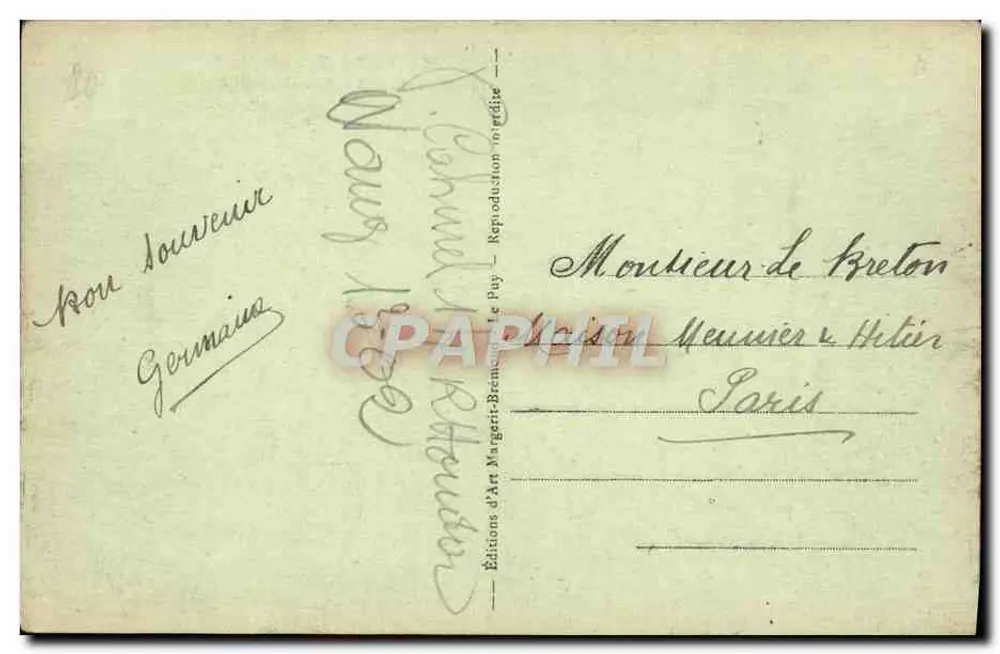 Le Puy — Allgemeiner Blick Kathedrale und Felsen Cornelle — Éditions d'Art Marguerit-Bremond - Rückseite