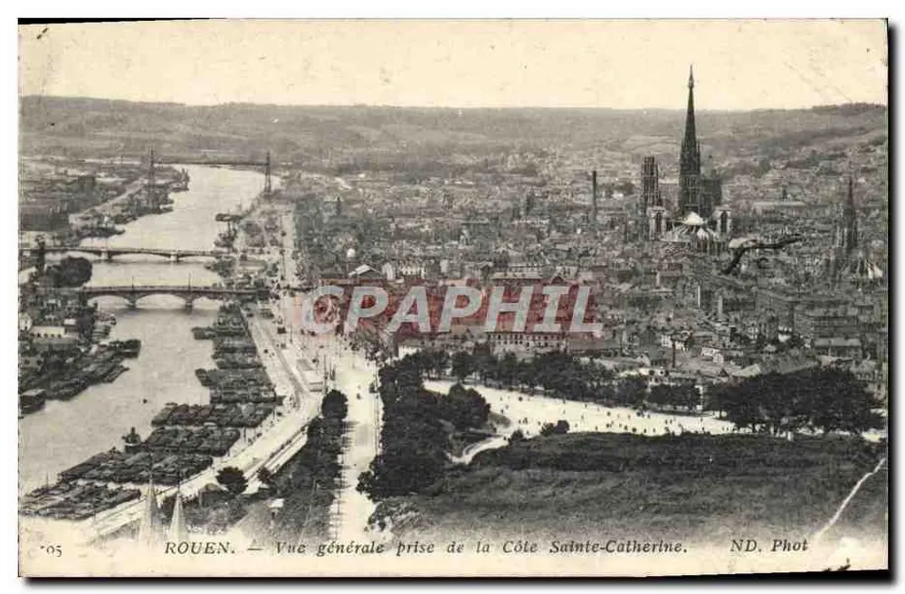Rouen — Vue générale prise de la Côte Sainte-Catherine — ND, Phot - Recto