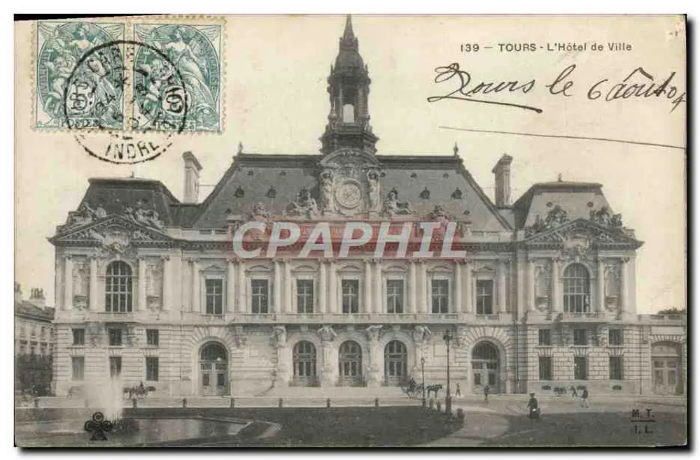 Tours - O Hotel de Ville — editor M.T. I.L. n°139 - Frente