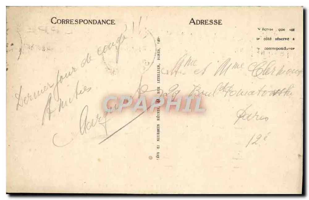 Dieppe — Abfahrt der Dieppe-Mail — LL — n°169 - Rückseite