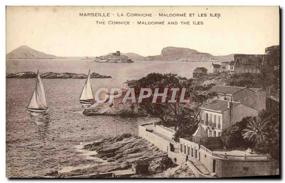 Marselha - A Corniche - Maldormé e as Ilhas - Frente