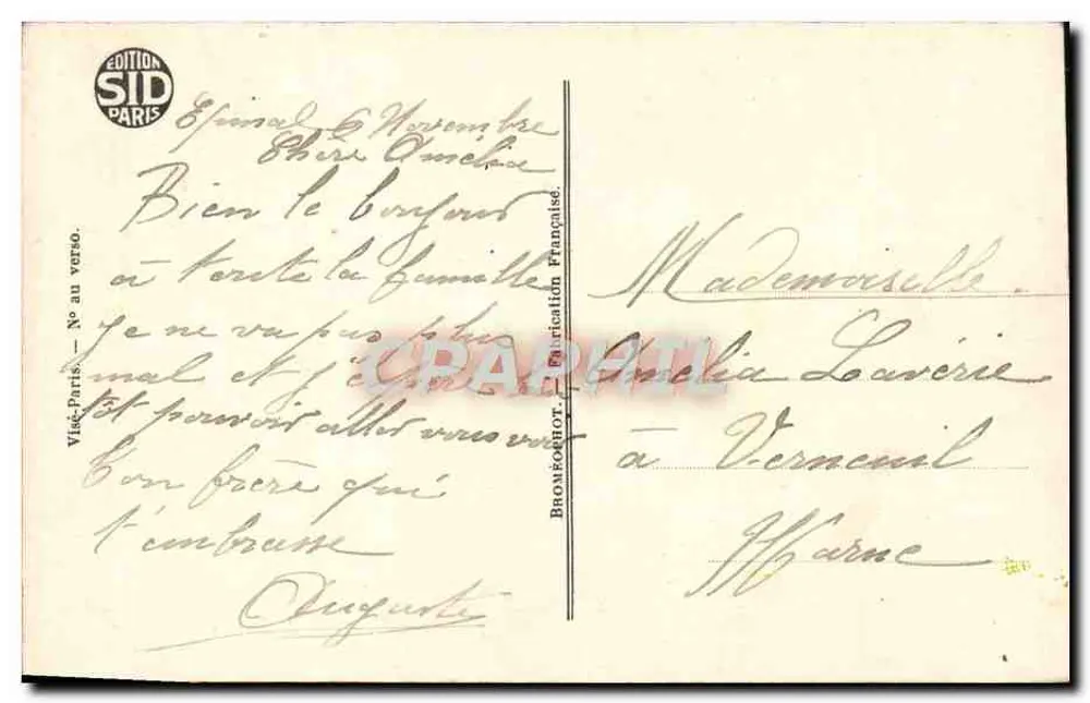 Een groet uit Épinal — Uitgave SID Paris, n° 2073 - Achterkant