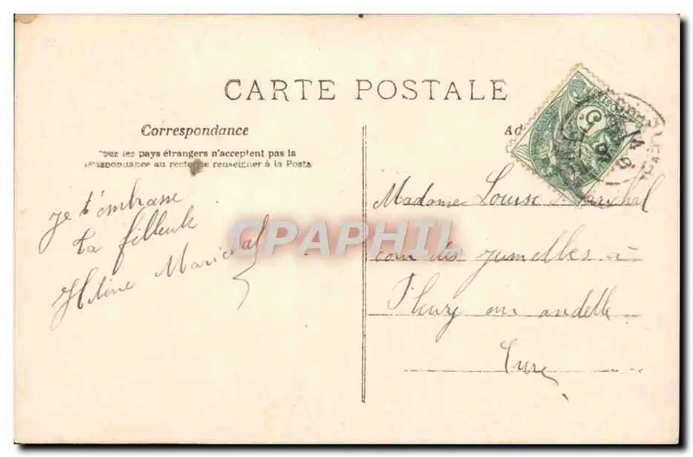 Frau im Garten — Sainte Louise — J.K. n° 25 - Rückseite