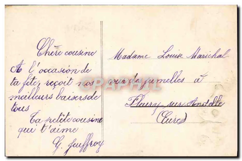 Menina segurando uma carta — editor B. Louis, série 84 - Verso