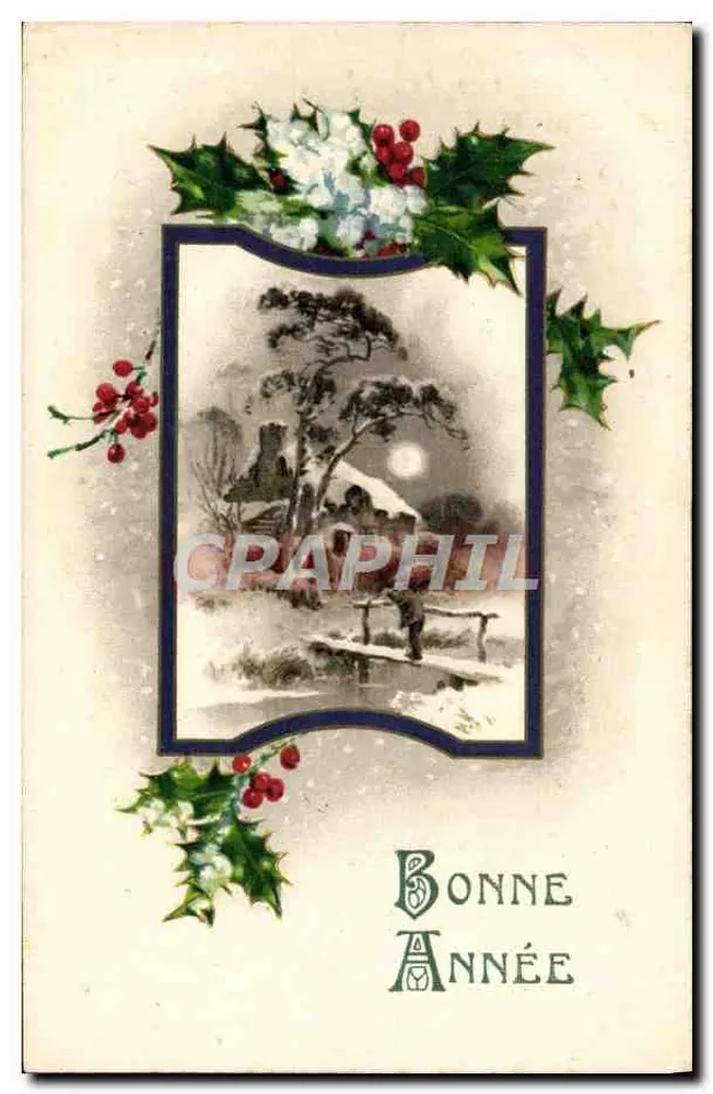 Winterlandschaft — Frohe Weihnachten — Verlag nicht sichtbar - Vorderseite