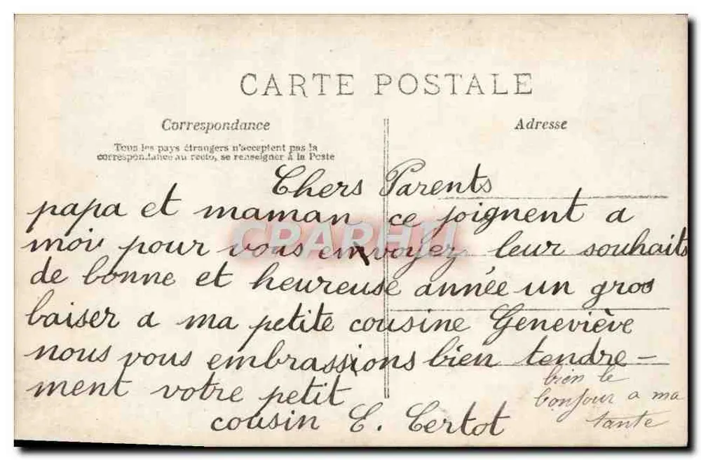 Frau und Kind — Frohe Weihnachten — A.N. PARIS - Rückseite