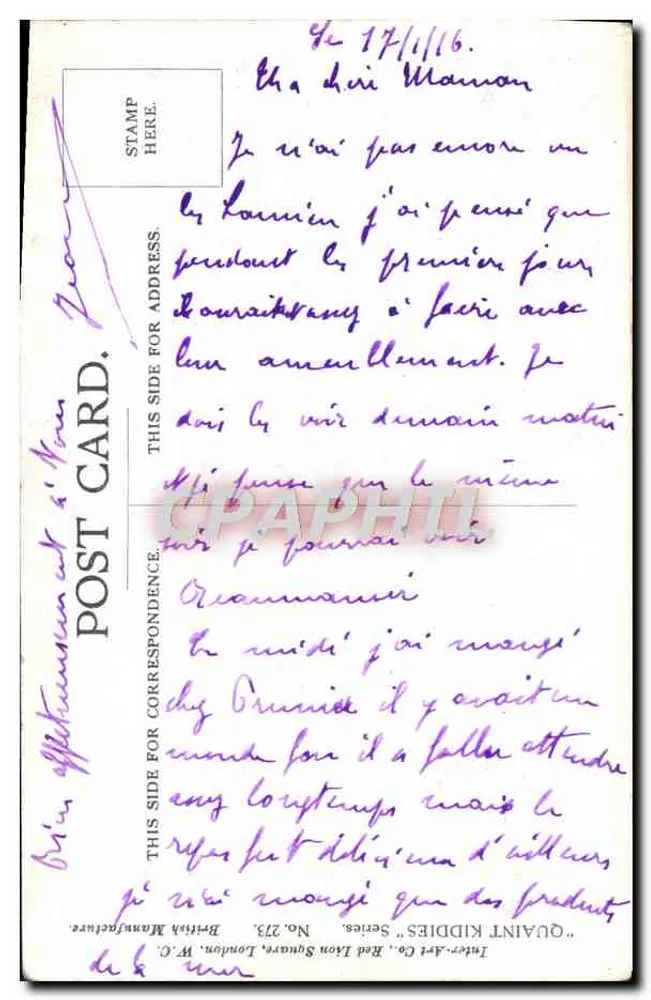 Kleine Mädchen auf einer Treppe — schwarzer Kater unten — bilingualer Text — Verlag Quaint Kiddies - Rückseite