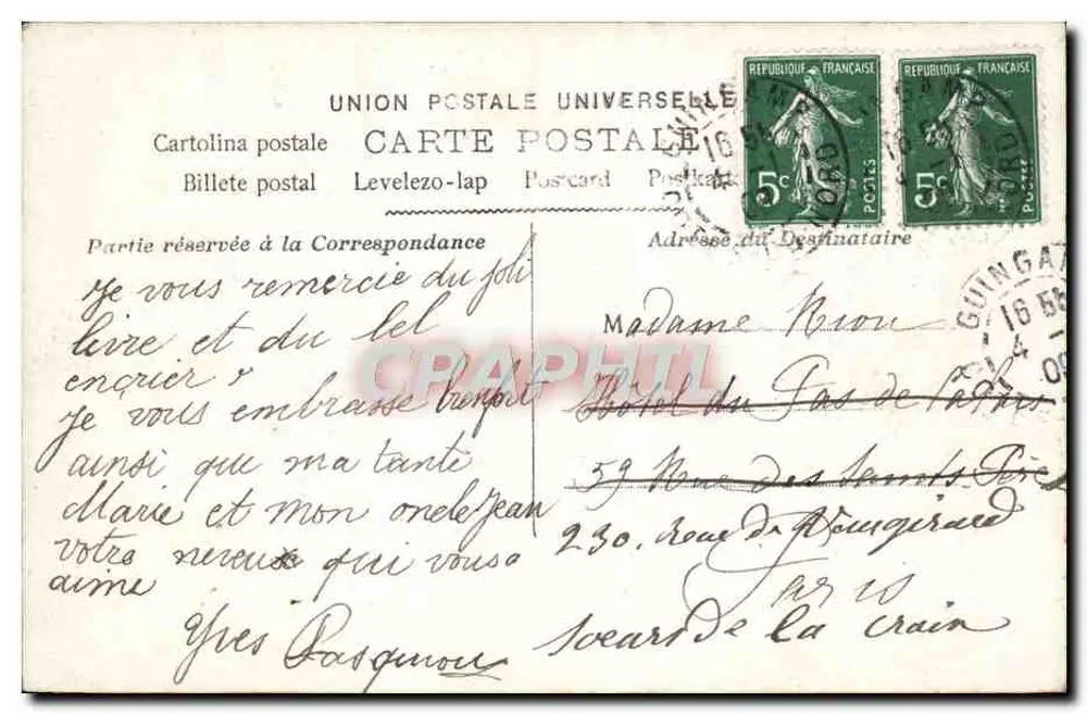 Criança carregando um grande buquê de rosas — Sazerac Phot. n°2086 — Paris - Verso