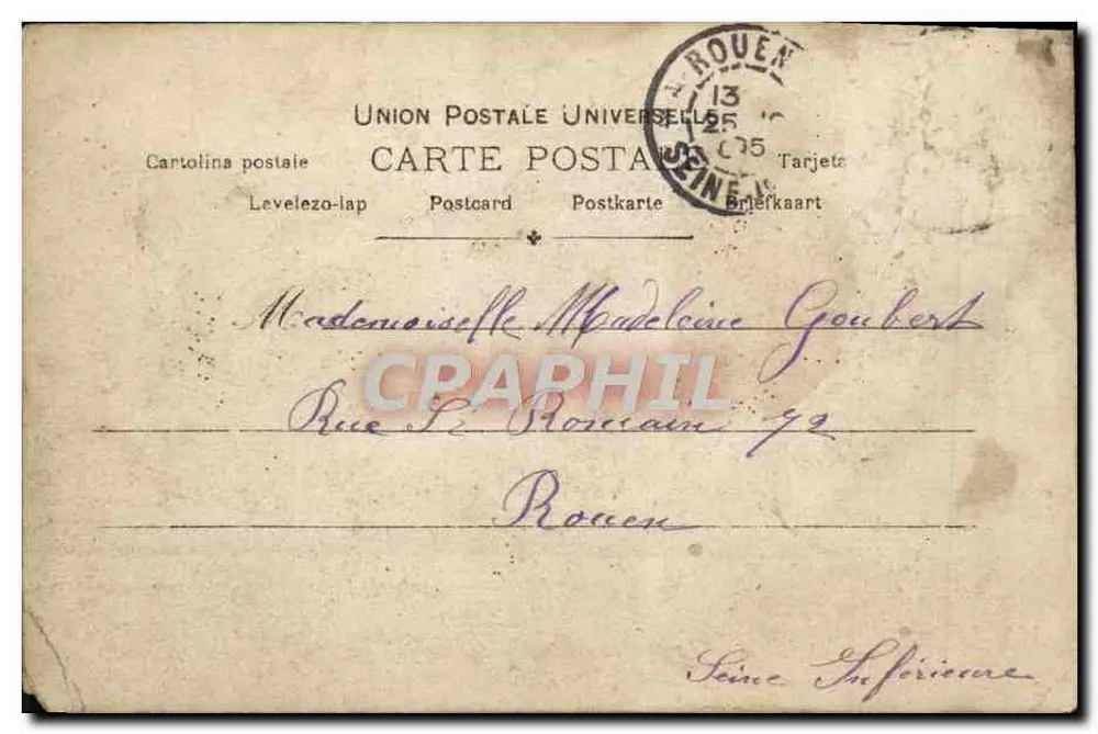 La Poupée — scène de tendresse avec poupée — éditeur S.I.P. n° 945 - Rückseite