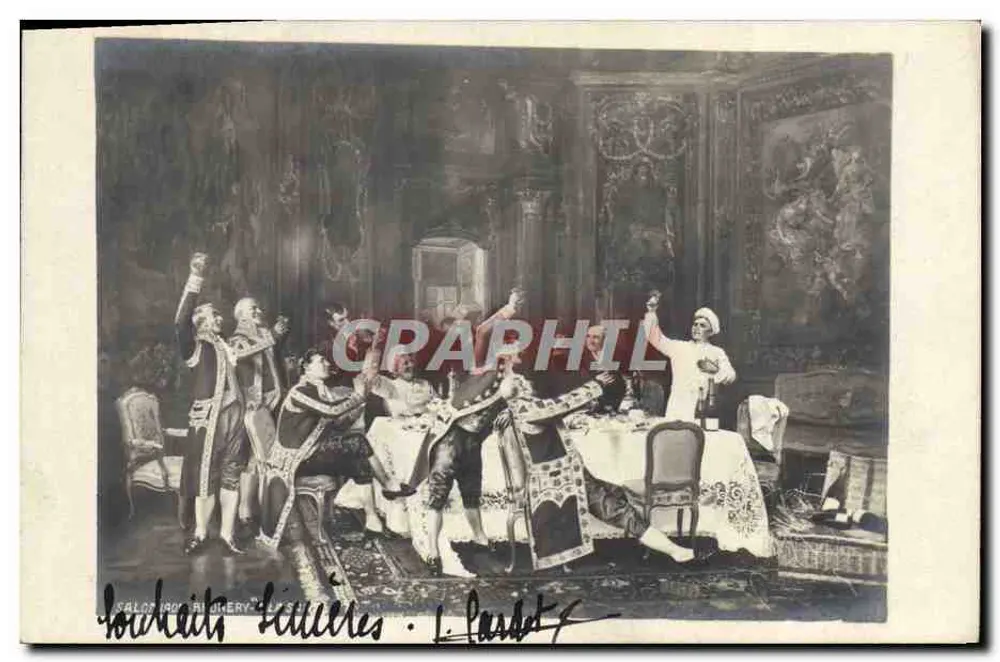 Sala das Festas — Cena de festa em trajes históricos — L. Lardet, editor - Frente