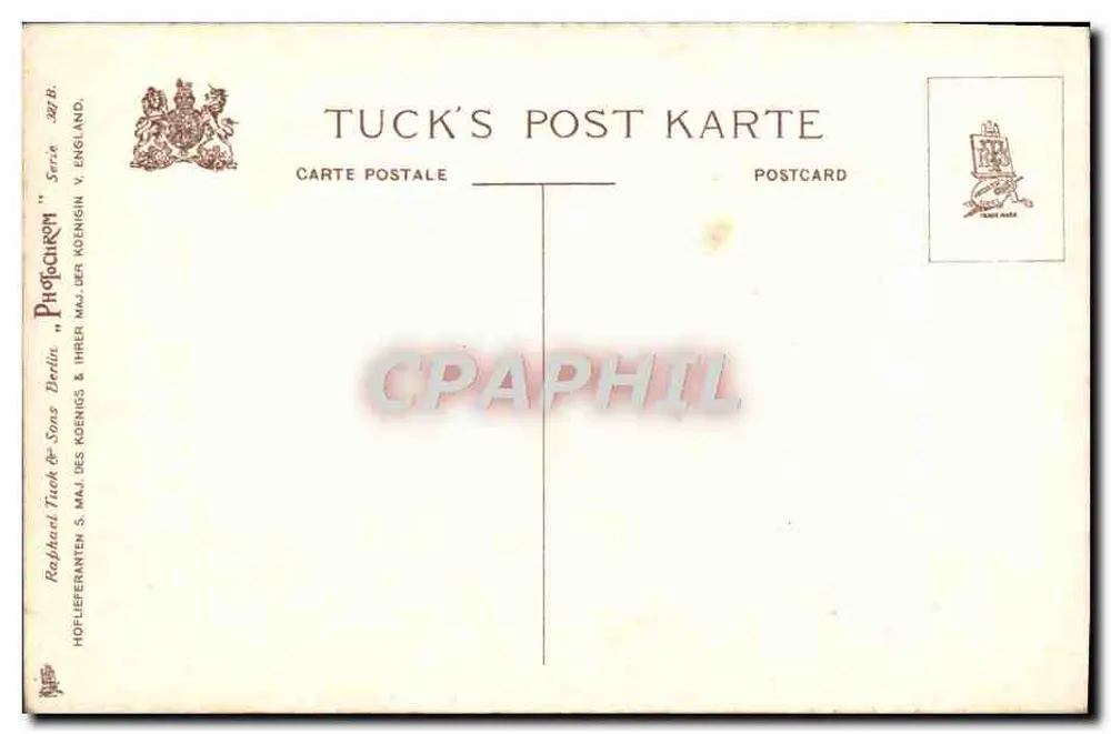 Zwei Welpen und ein Kätzchen — CHUMS — Verlag Tuck & Sons, Serie 287 B - Rückseite