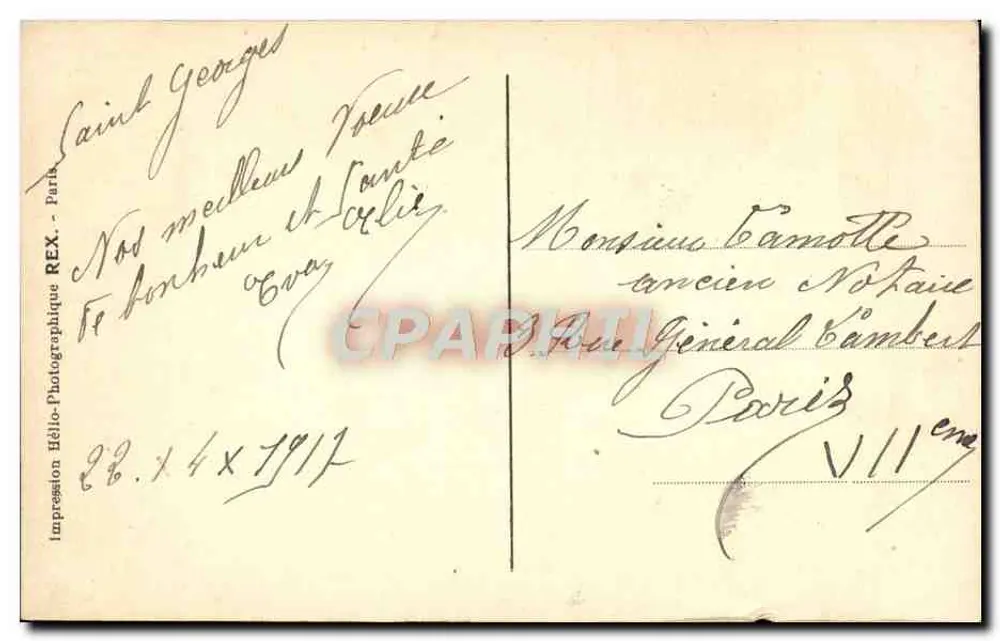 Junge Frau in rosa und weißem Kleid — Blütenstrauß haltend — Verlag REX, Paris - Rückseite