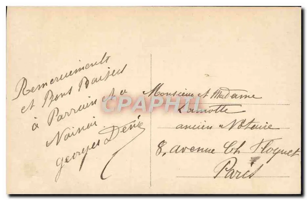 Kind und Hund in einer schneebedeckten Berglandschaft — A.N. Paris, n° 1196 - Rückseite