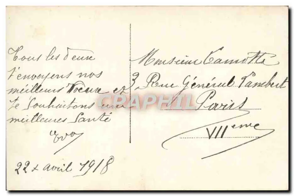 Junge Frau mit Blumen — Frohe Geburtstagskarte 1787 — Furia 1787 - Rückseite