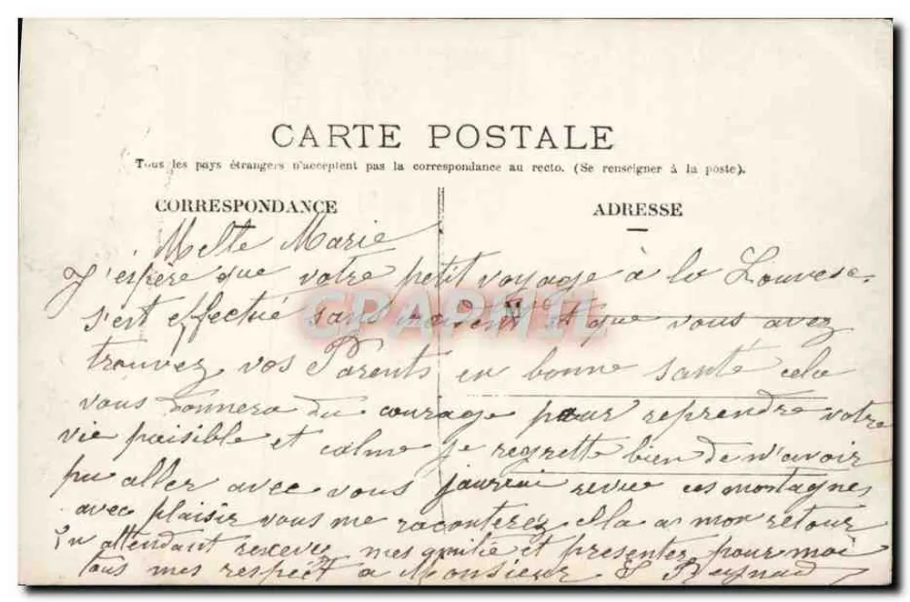 Frau und Kind mit einer Kutsche — Ich denke an Sie — Verlag DUC n° 1813 - Rückseite