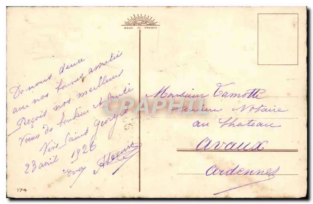 Arranjo de rosas — editor V. V. V. — n°174 - Verso
