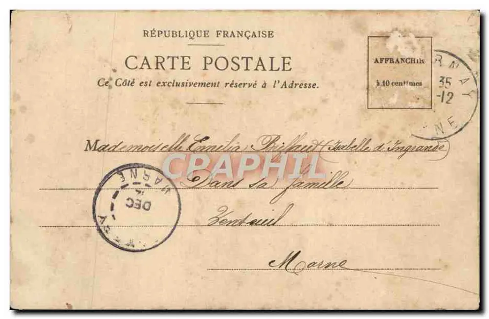 Flores de rosas — carta postal decorativa — editor desconhecido - Verso