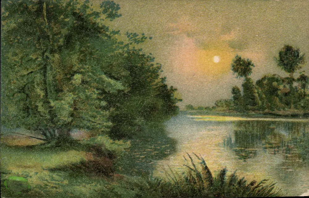 Lago ao crepúsculo — vista noturna — n° 2053 - Frente