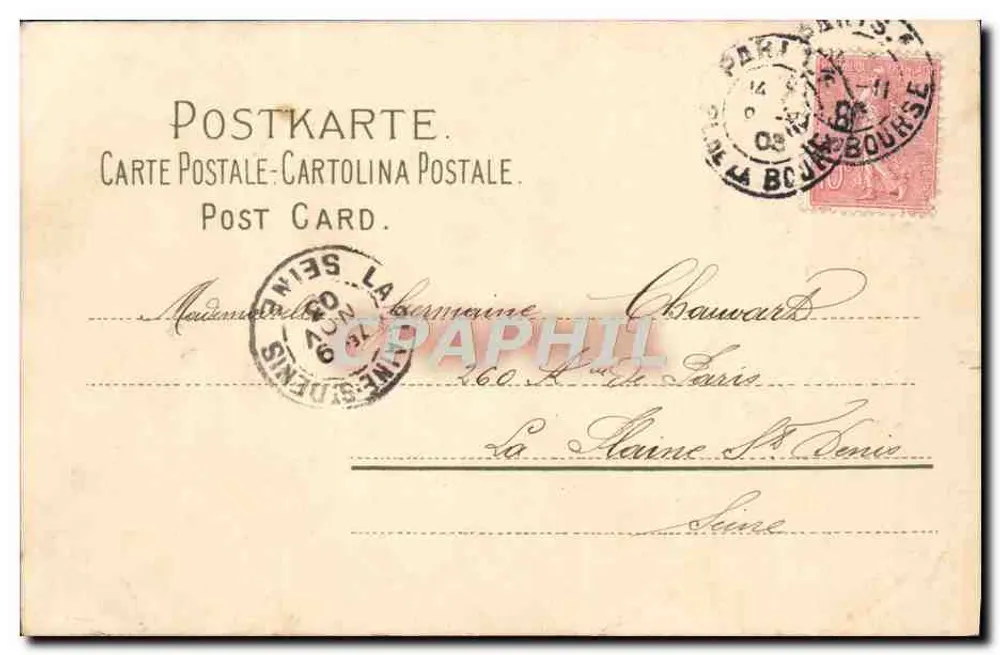 वाइओलेट्स का बूकेट — गैरिओल, 8 नवंबर 1903 — मेइसेन एंड ब्यूहन्गेसेल्सचाफ्ट, सीरीज़ 1210 - पीछे