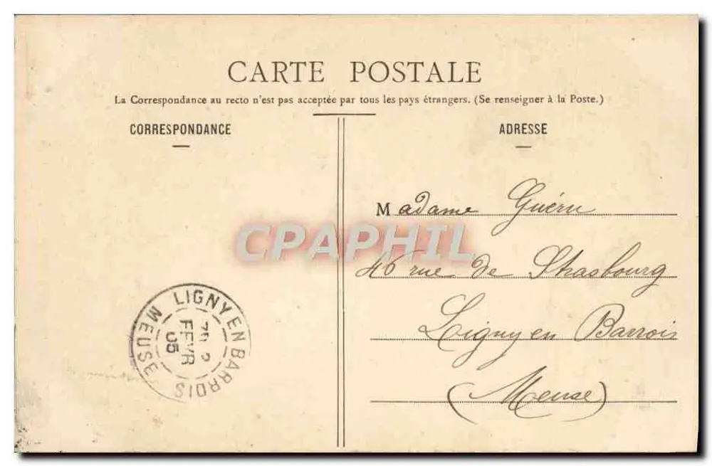 Félix de Pougeot — Rustikales Prélomousse — Phototype A. Berberet & Cie, Nancy - Rückseite