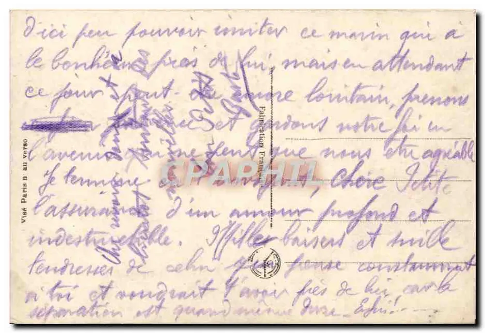 Matrose und junge Frau am Hafen — Hafenszene mit Booten und Matrosen — Verlag Vise Paris n° 164 - Rückseite